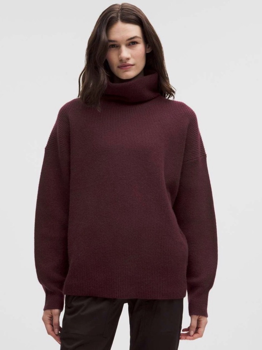 NWT Lululemon Goodnight Plum Oversized Cashmere Funnel-Neck Sweater Women's S